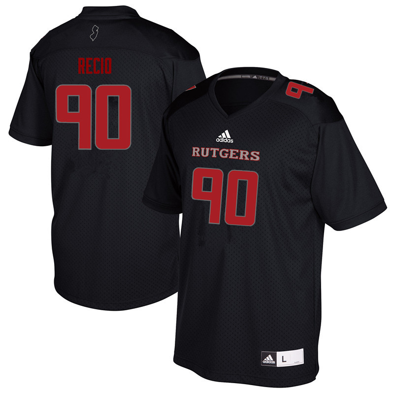 Men #90 Freddie Recio Rutgers Scarlet Knights College Football Jerseys Sale-Black